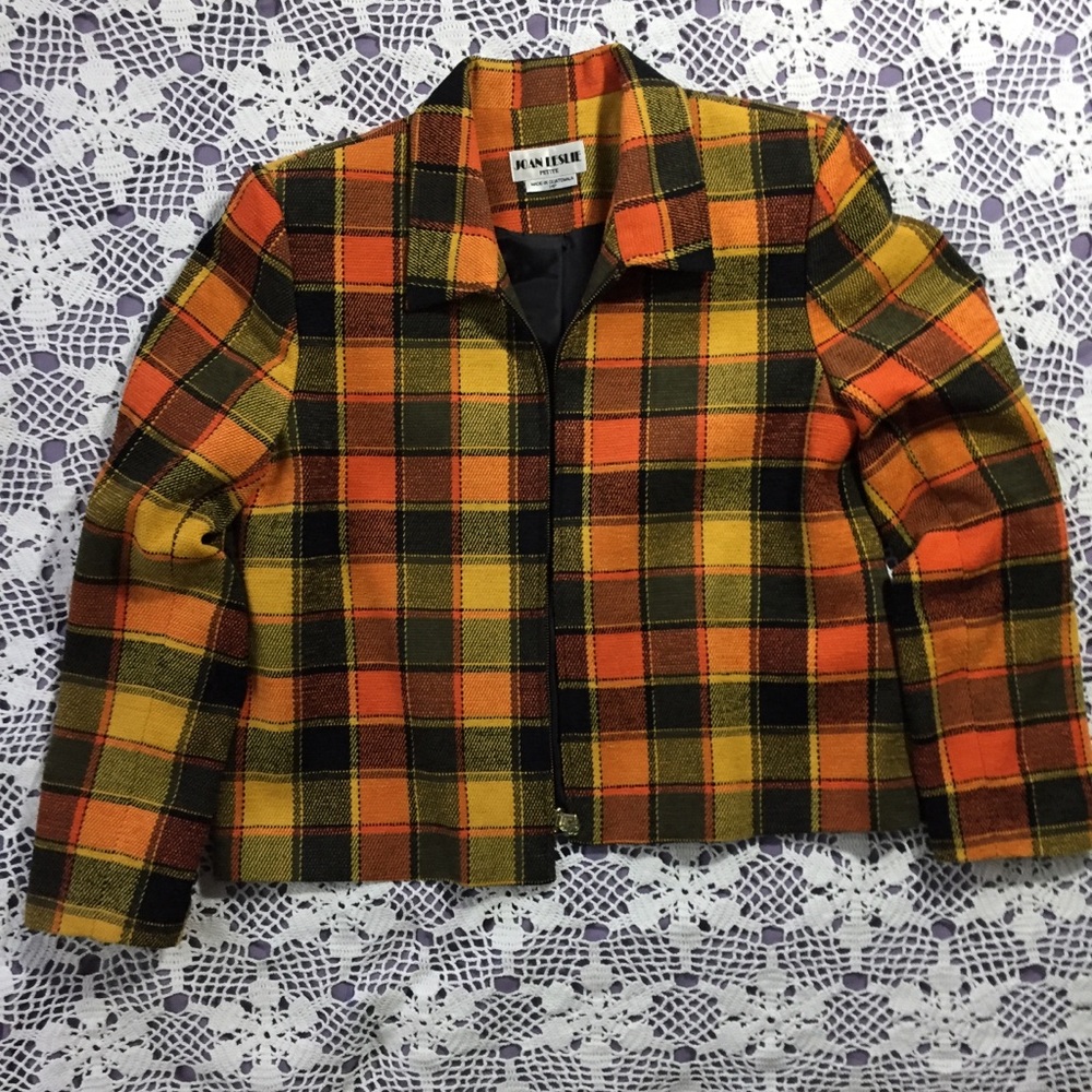 Joan Leslie Petite Jacket Orange, Yellow, & Black